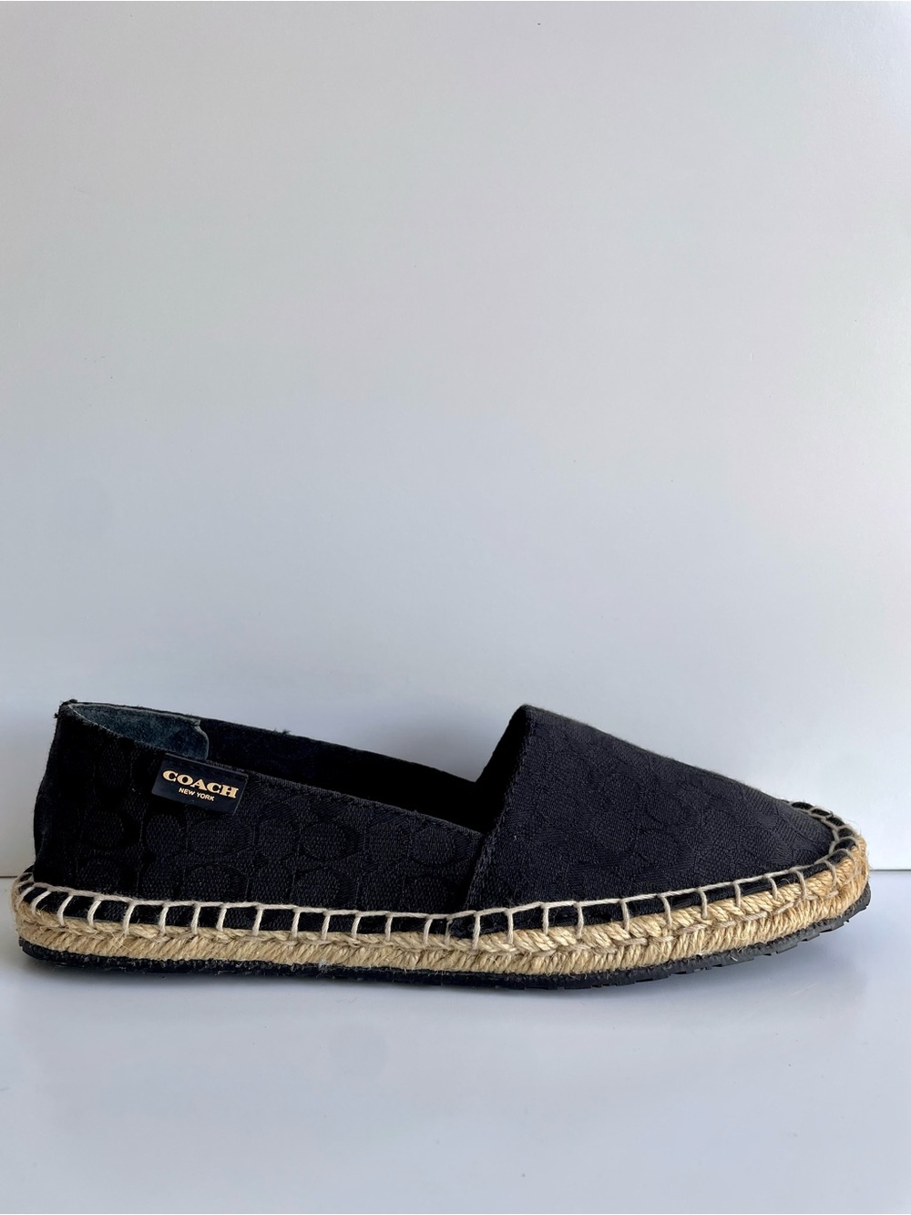 NWOB Coach Codi June Espadrilles Black Signature Jacquard Canvas Flats Slip-on 7